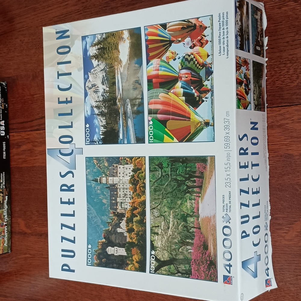 Sure-Lox Puzzle Collection of 4 Deluxe 1000 Piece Puzzle Collection